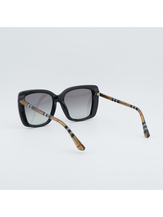 Burberry BE4456 416111 Sunglasses Black Square Frame, Grey Gradient Lenses
